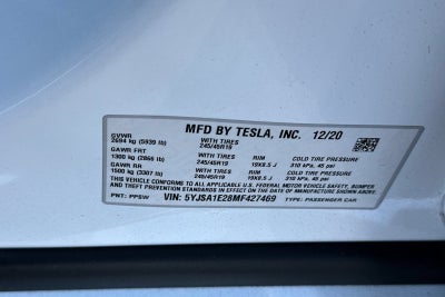 2021 Tesla Model S Long Range Plus Dual Motor All-Wheel Drive