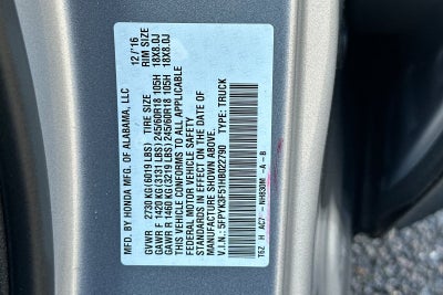 2017 Honda Ridgeline RTL