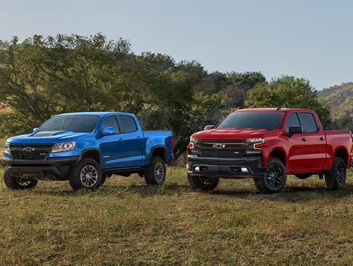 chevy Silverado and Colorado parked together